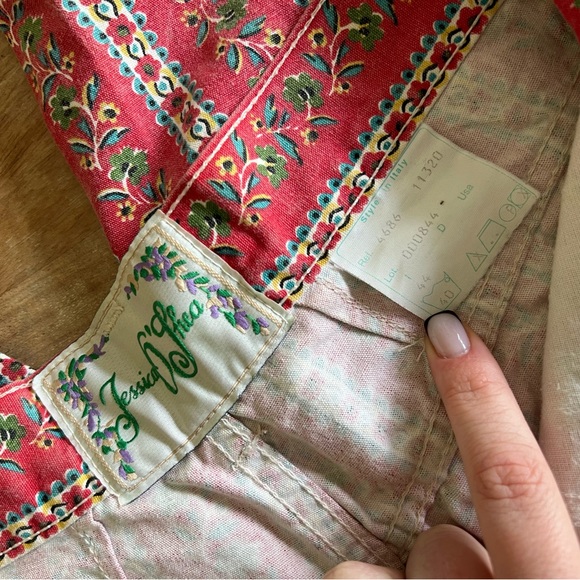 Vintage red floral pants great for spring or music festivals outsidelands - Picture 4 of 5